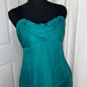 BCBGMaxAzria Teal Button-Down Blouse